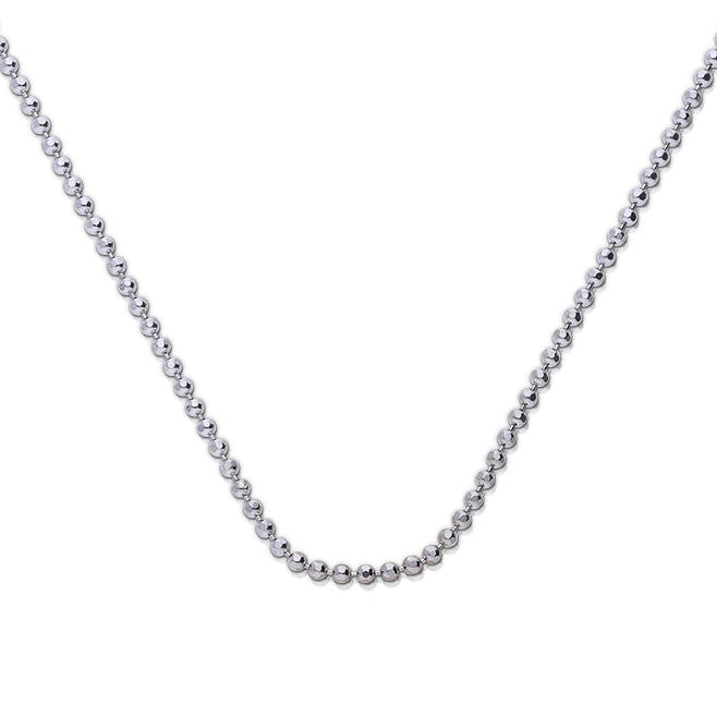 Diamonfire Diamond Cut Ball Chain Necklace in Silver | 43cm–45cm