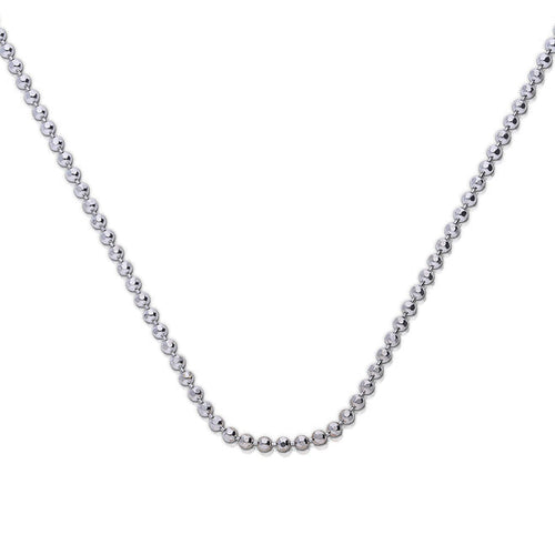 Diamonfire Diamond Cut Ball Chain Necklace in Silver | 43cm–45cm