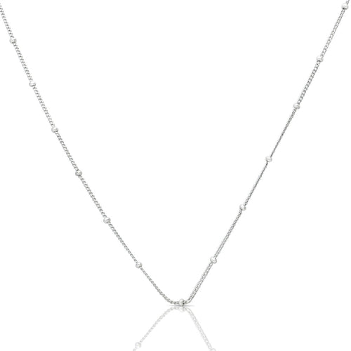 Gecko Jewellery Diamonfire Ball Chain Necklace with Extender 42.5-50cm