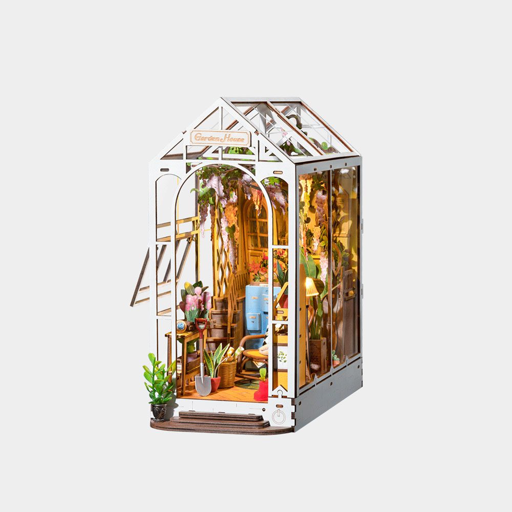 Rolife Garden House DIY Book Nook – 3D Wooden Miniature Model Kit