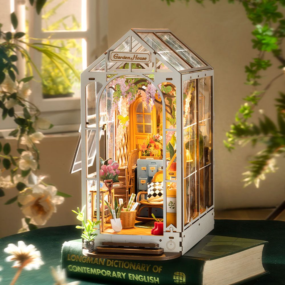 Rolife Garden House DIY Book Nook – 3D Wooden Miniature Model Kit