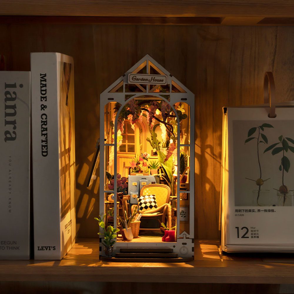 Rolife Garden House DIY Book Nook – 3D Wooden Miniature Model Kit