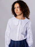 No More Nobody Habiba Tulip Collar Blouse – Handmade Deadstock Linen