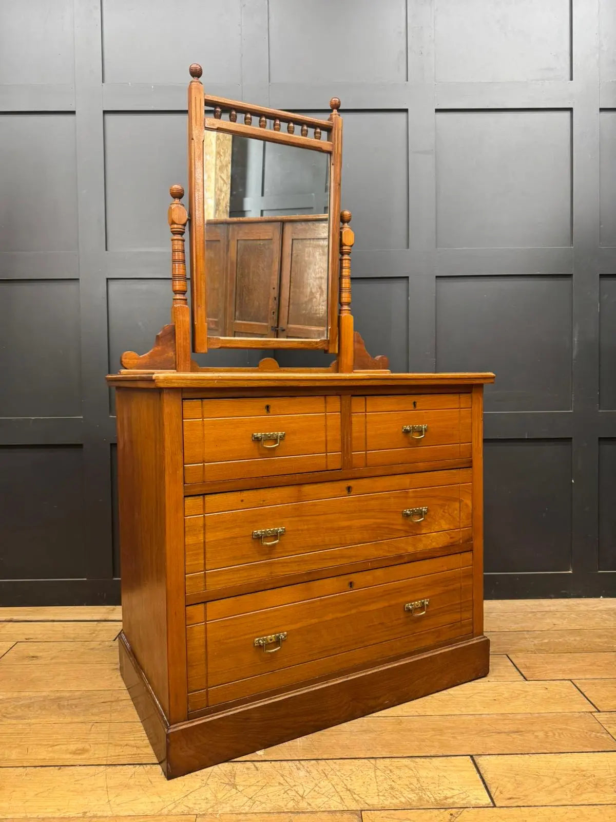 Antique Walnut Chest of Drawers by Maple & Co  Edwardian Dressing Table
