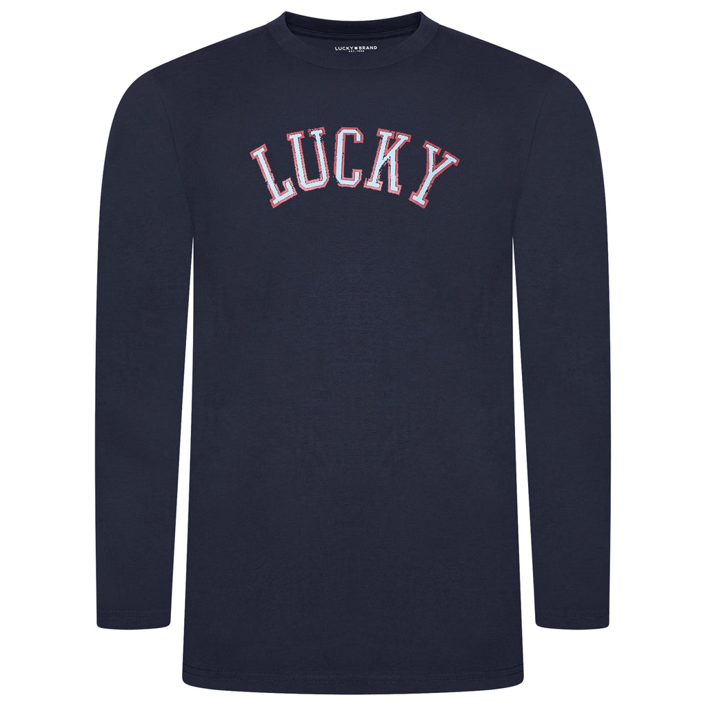 Lucky Brand Crew Neck & Closed Hem Flannel Pant Pyjama Set