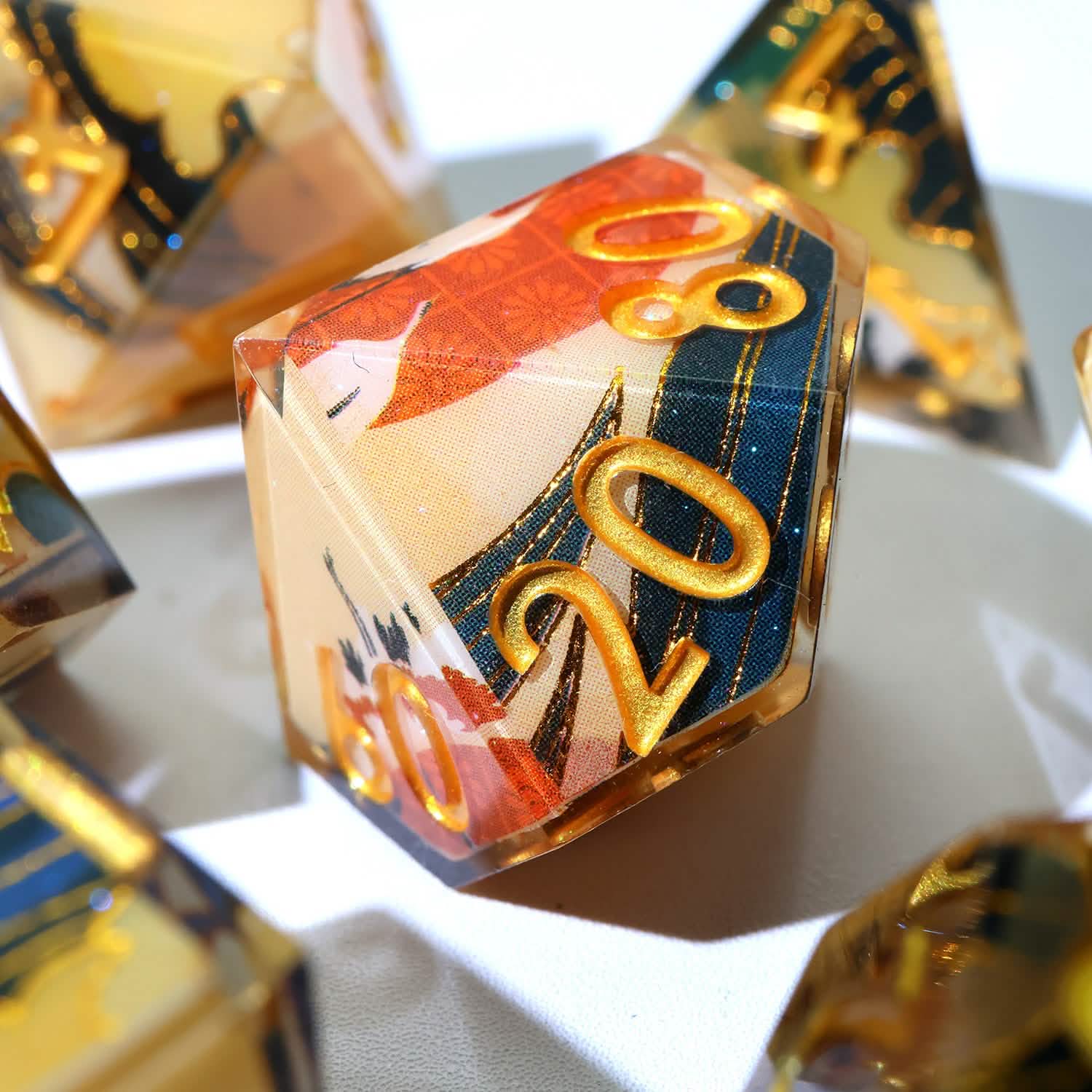 Whispering Glade | Sharp Edge Dice | Resin | 7 Piece Set