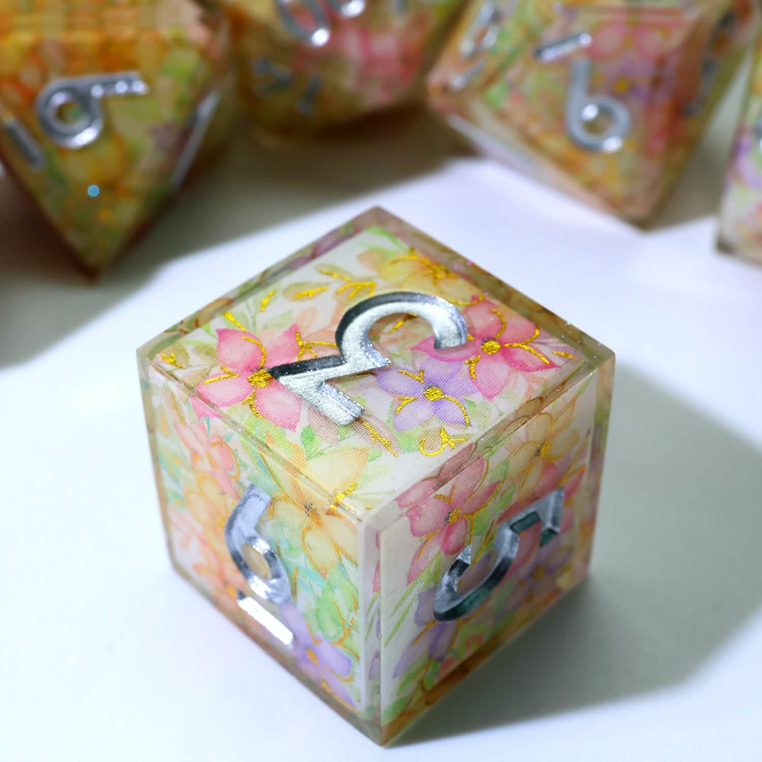 Feywild Bloom | Sharp Edge Dice | Resin | 7 Piece Set