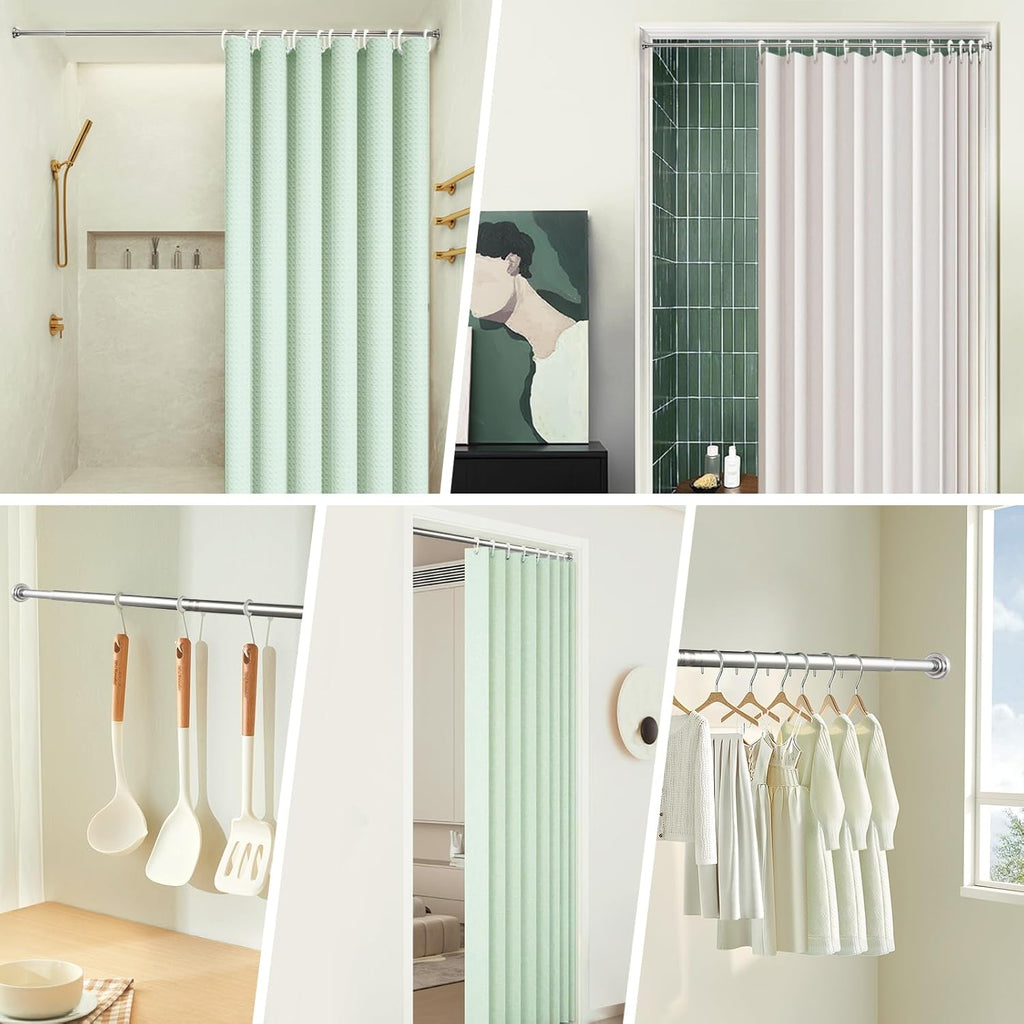 Massive Discounts Stainless Steel Tension Shower Curtain Rod, 160–270cm