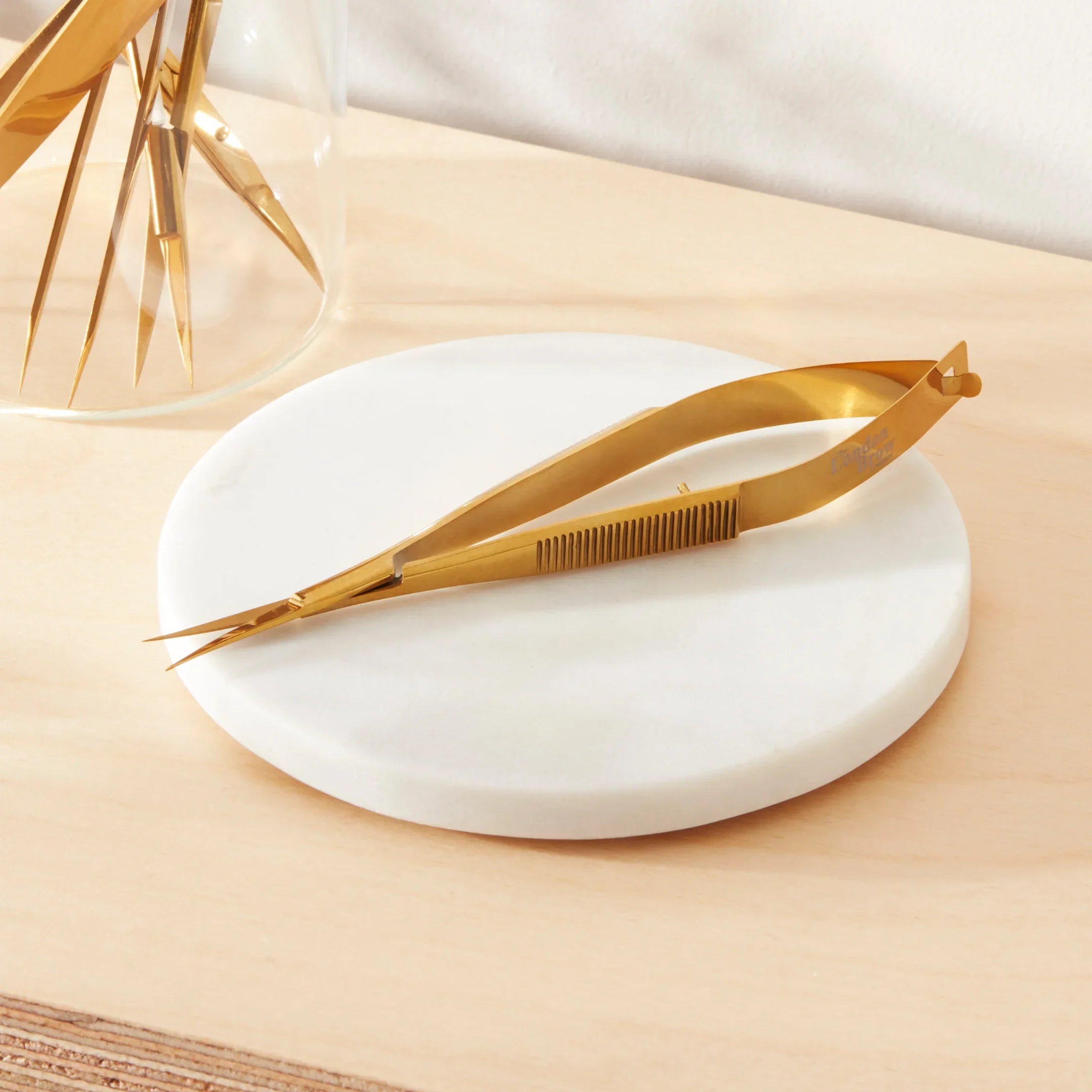 The London Brow Company Gold Spring Straight Brow Scissors | Professional
