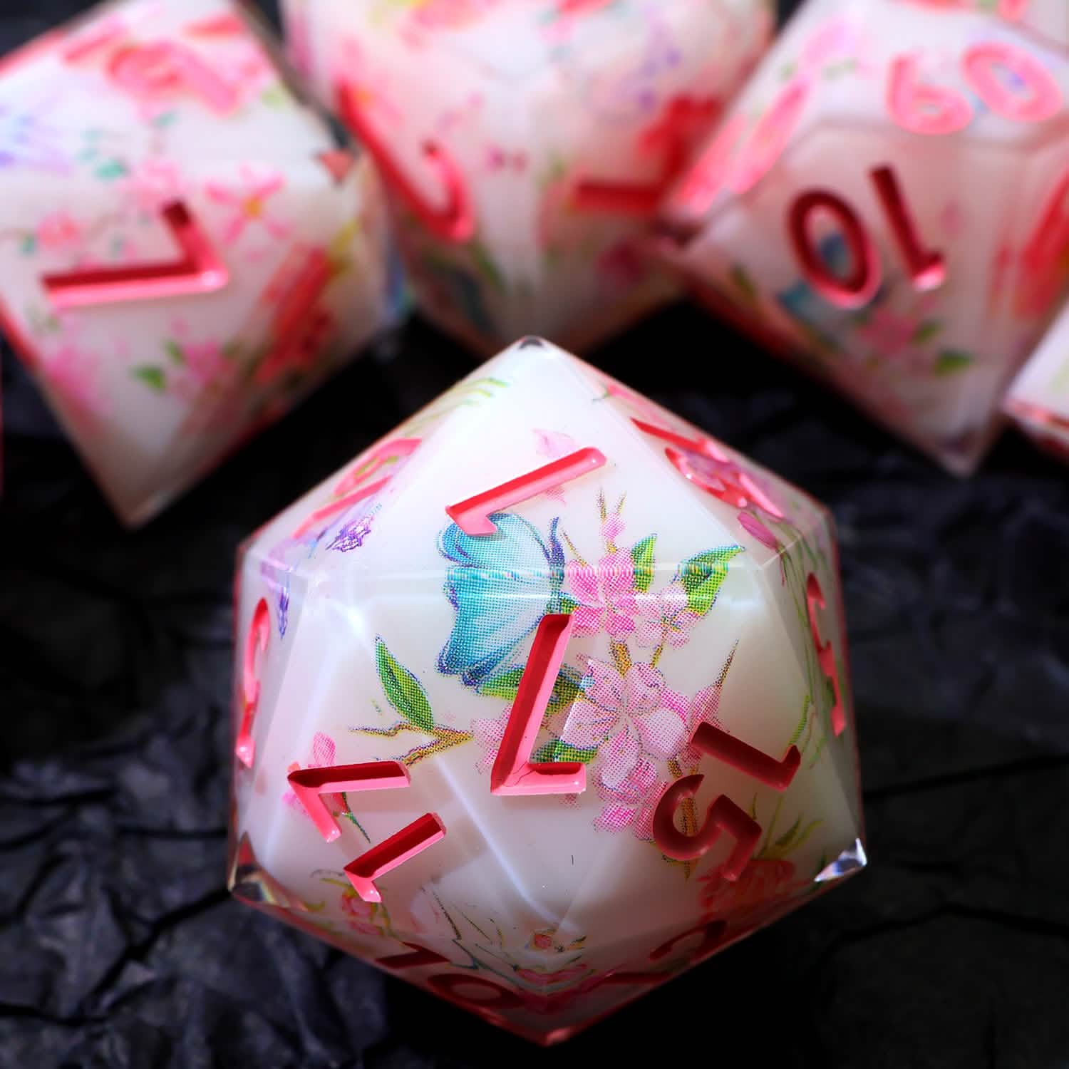 Fey Garden | Sharp Edge Dice | Resin | 7 Piece Set