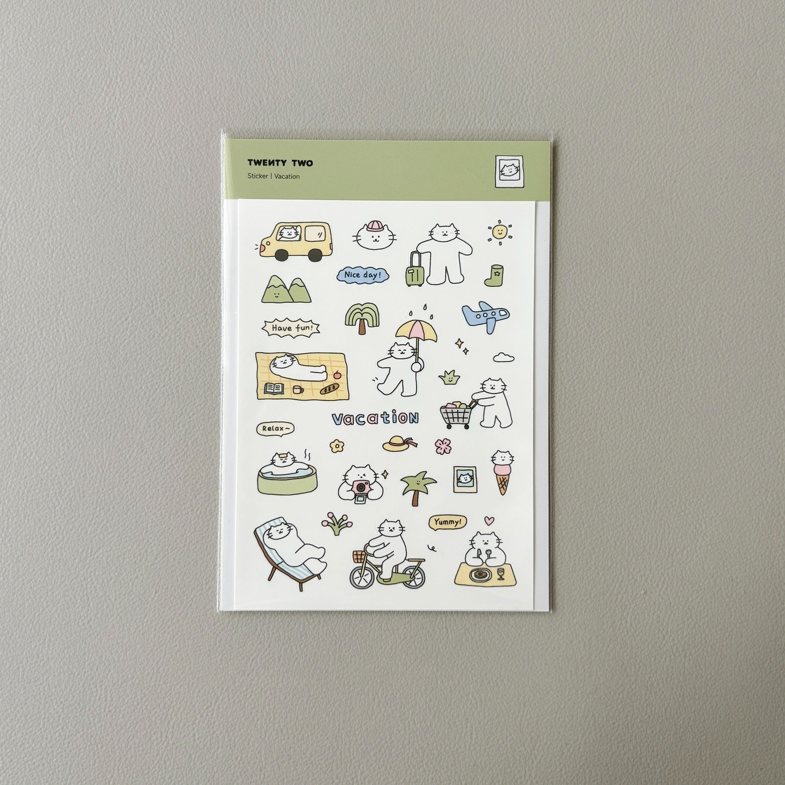 Mini Kitty Summer Sticker Sheet for Planners by LuLuFun Studio