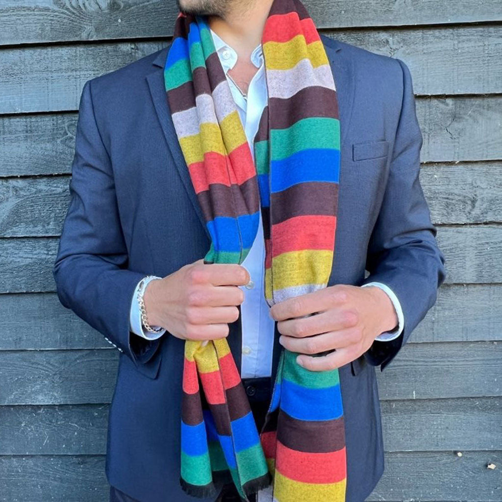 Swole Panda Block Stripe Bamboo Scarf – Sustainable & Breathable