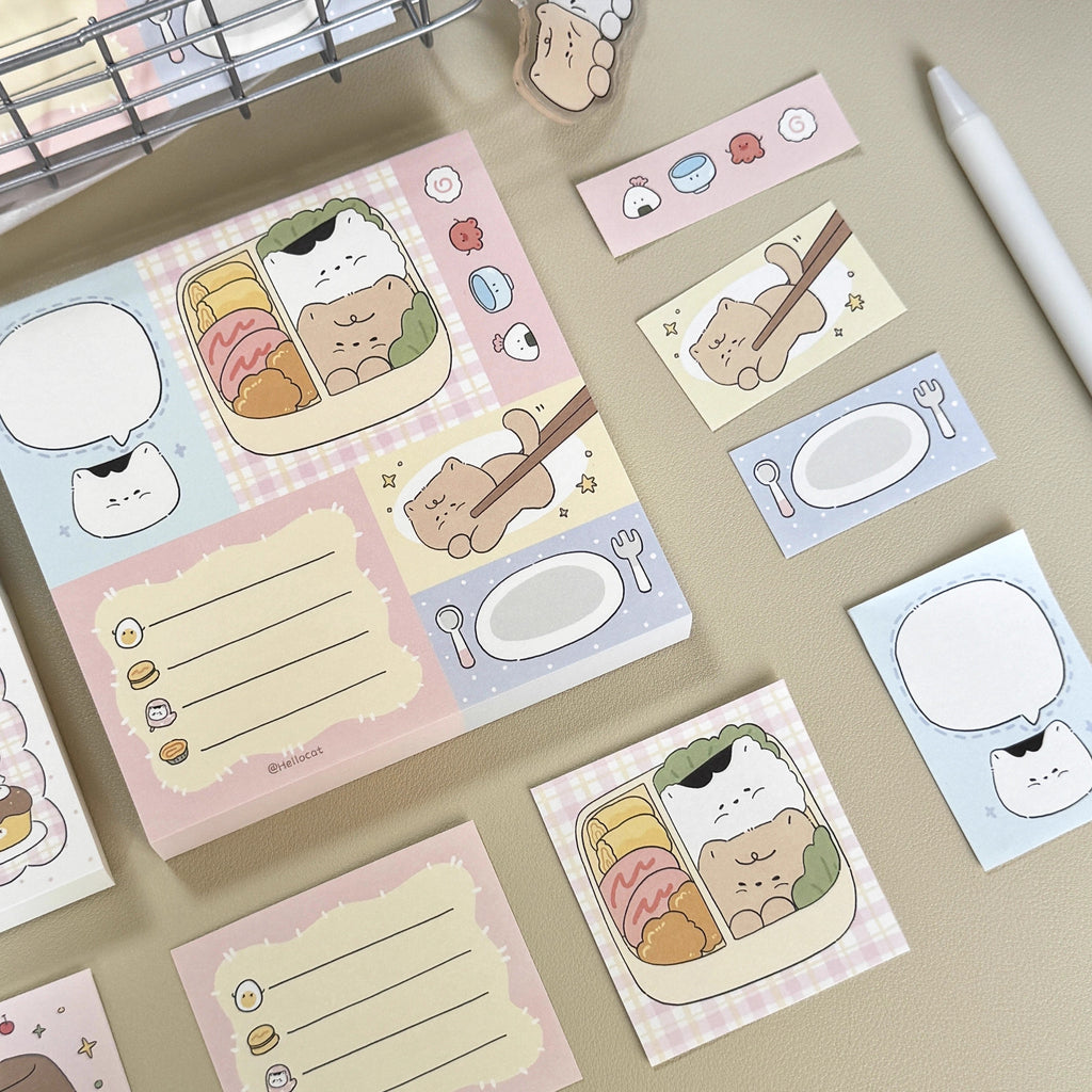 Kitty Patchwork Memo Note Pad | LuLuFun Studio Kawaii 50-Sheet Notepad