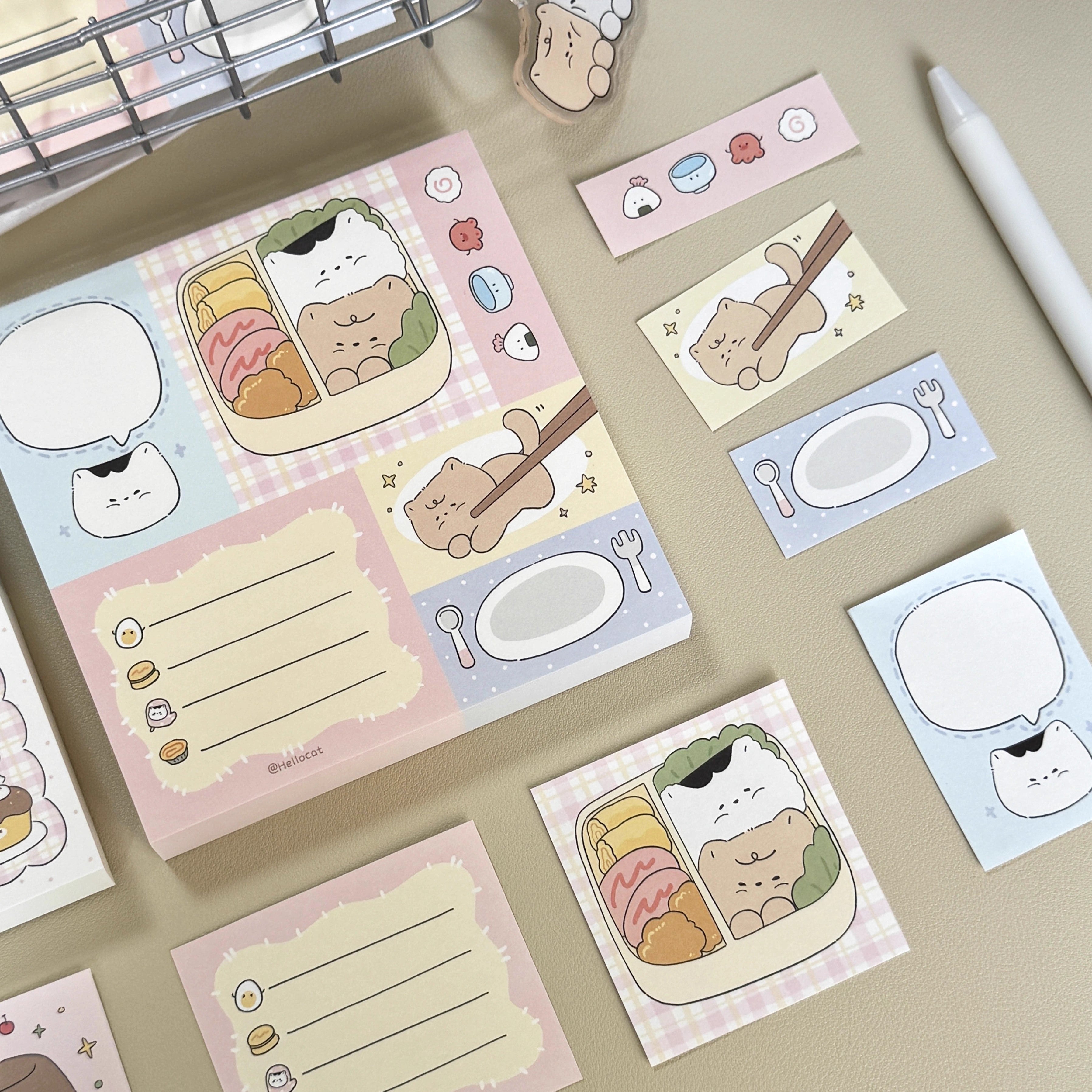 Kitty Patchwork Memo Note Pad | LuLuFun Studio Kawaii 50-Sheet Notepad