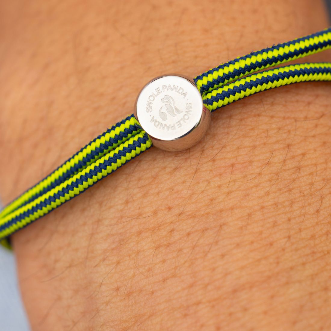 Swole Panda Lime Green Stripe Recycled Rope Bracelet – Unisex Jewelry