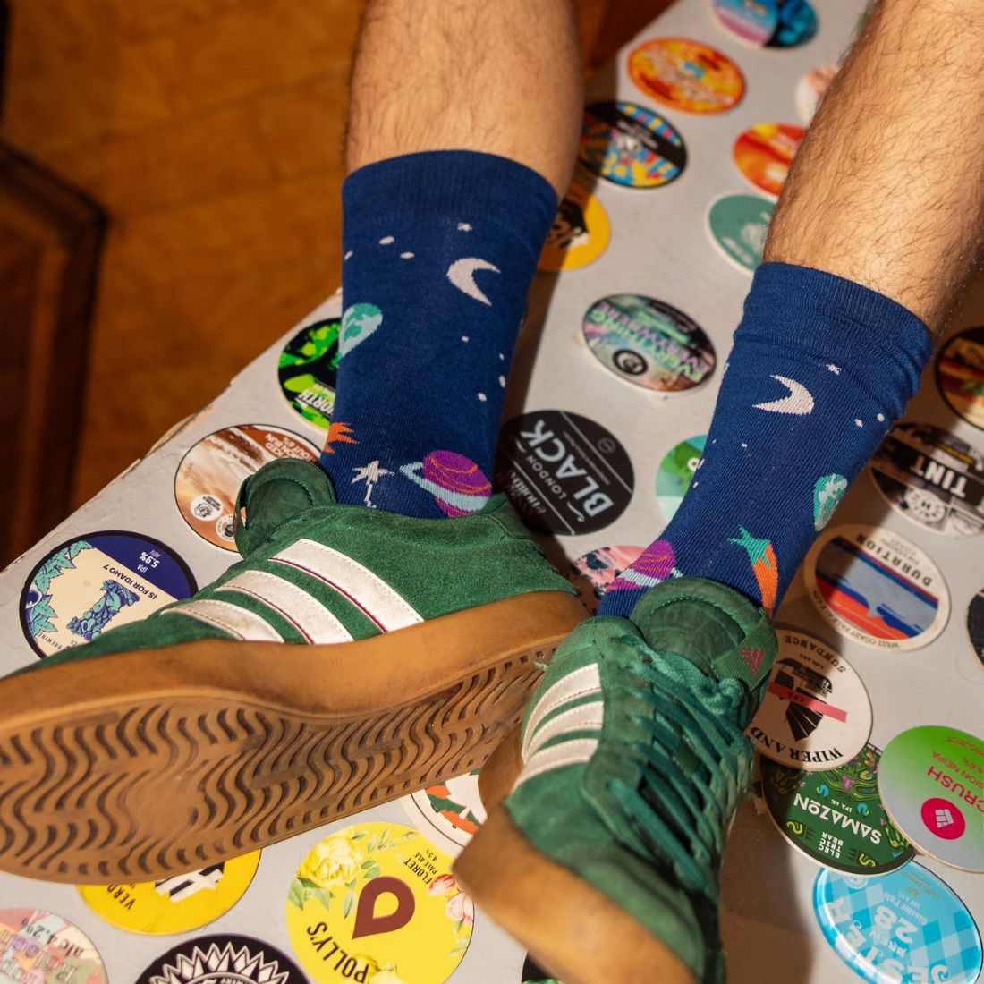 Swole Panda Outer Space Bamboo Socks – Breathable Novelty Space Socks