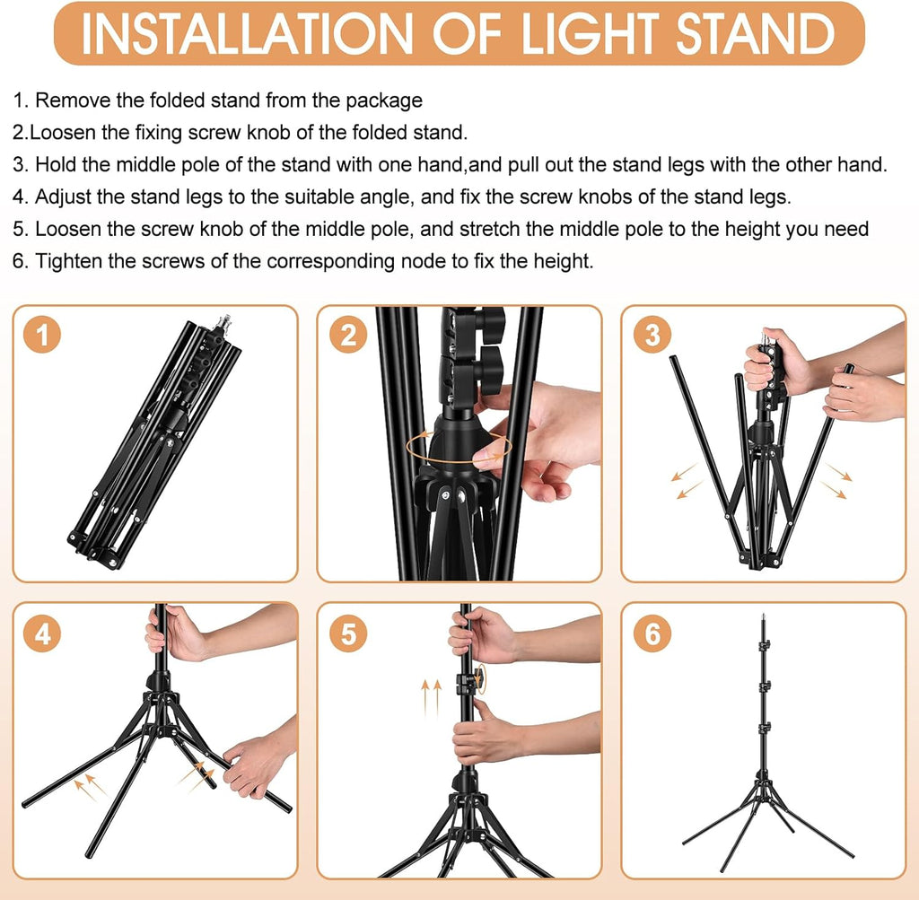 LIPETY 13'' Selfie Ring Light with Tripod Stand and Phone Holder