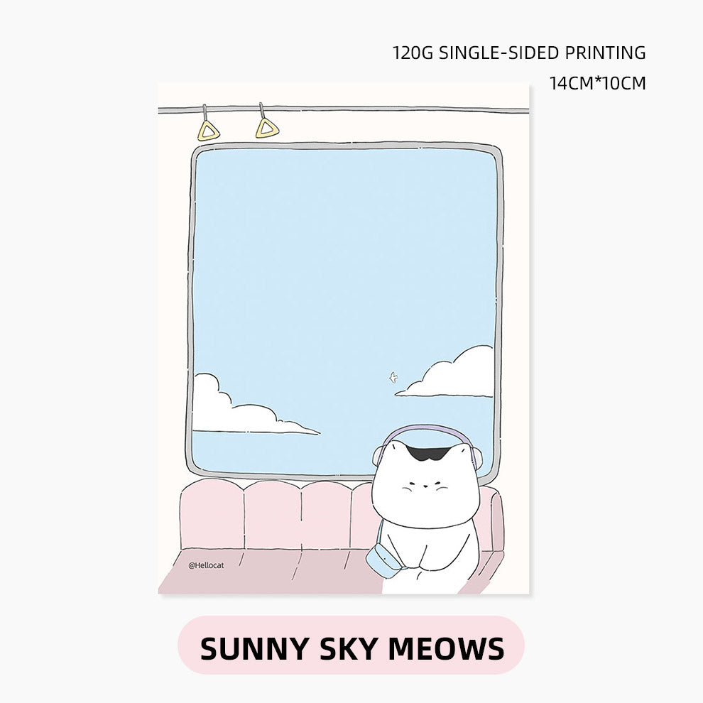 LuLuFun Studio Hello Cat Cloud Memo Pad - 50 Sheet Cute Stationery