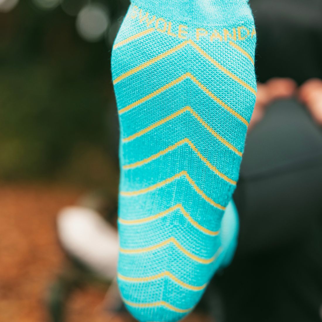 Swole Panda Blue Performance Trainer Socks – Cushioned Bamboo Athletic Socks