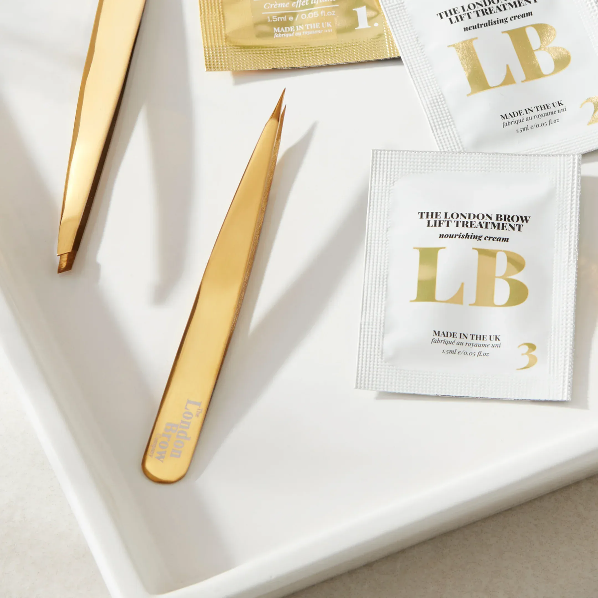 London Brow Gold Pointed Precision Tweezers for Professional Shaping