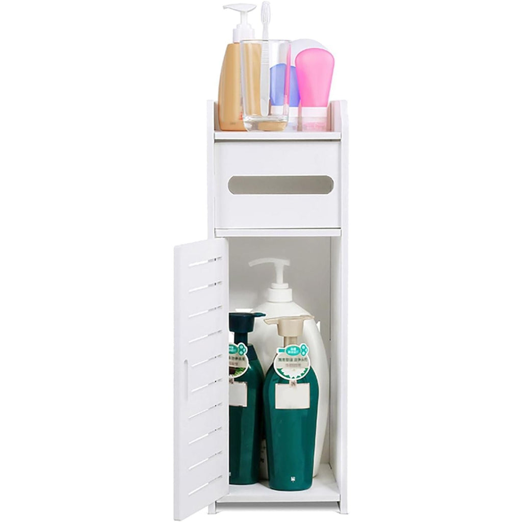 Ejoyous 3-Tier Slim Bathroom Cabinet | White Waterproof Storage Tower