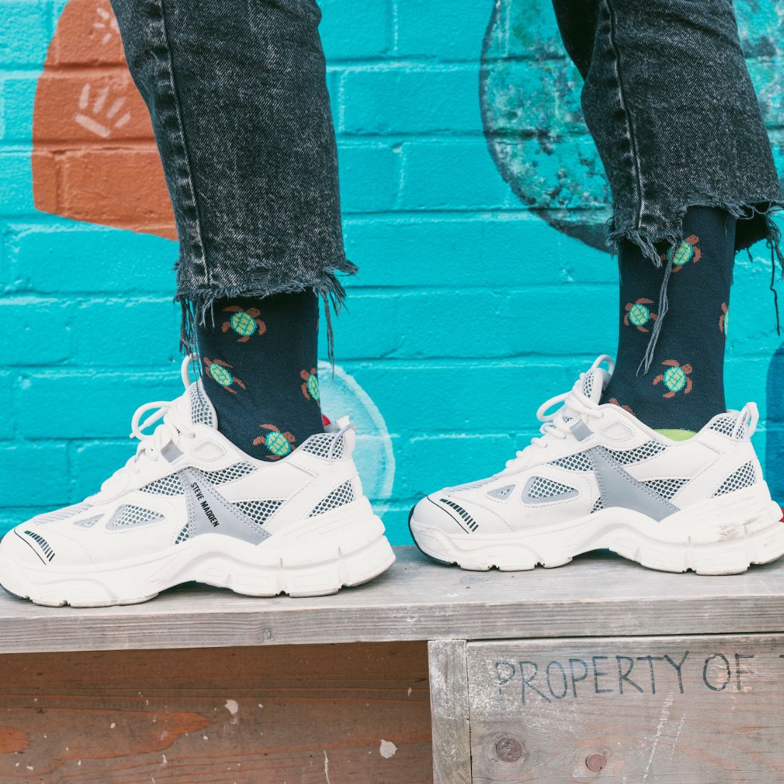 Swole Panda Turtle Bamboo Socks – Soft & Durable Neon Green Footwear
