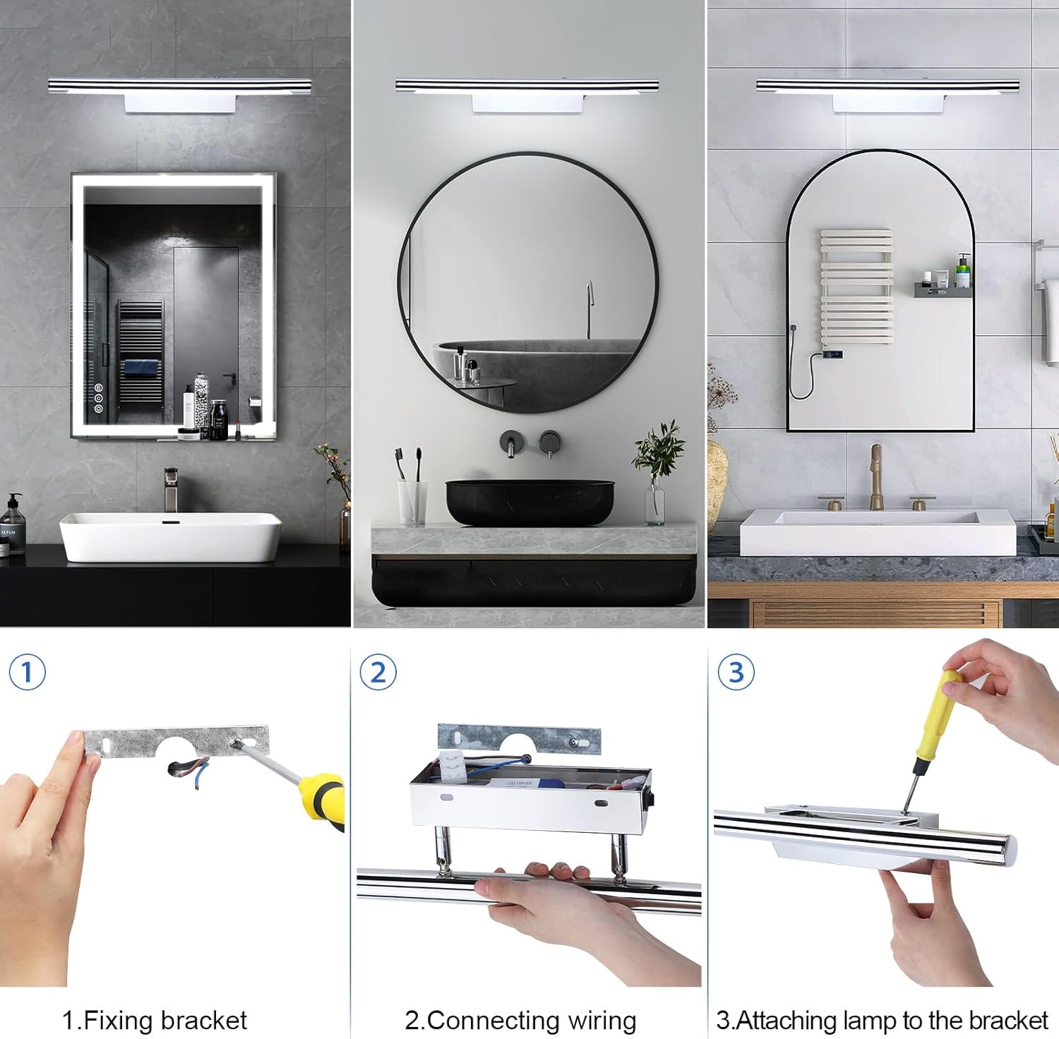 Massive Discounts LED Vanity Mirror Light | IP44 Waterproof & Adjustable
