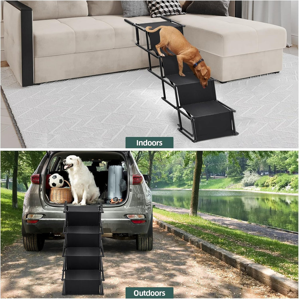 Fellie Foldable Dog Ramp | 2-Height Adjustable Non-Slip Pet Stairs