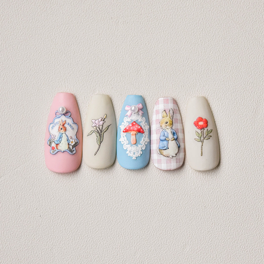 Bunny Nail Deco Stickers by LuLuFun Studio | Ultra-Thin Manicure Decals