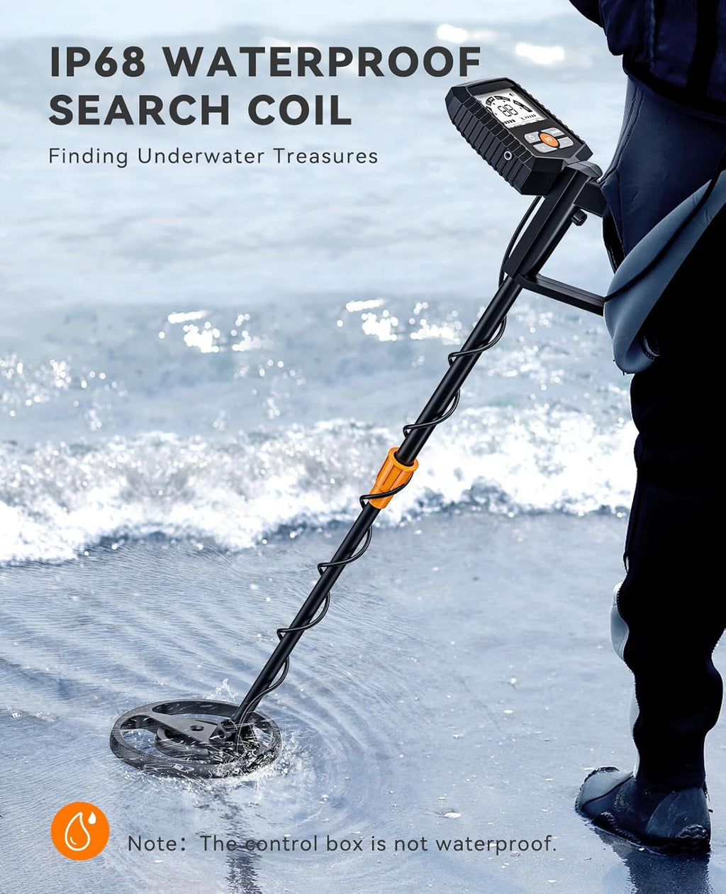 SUNPOW Metal Detector – Waterproof Gold Finder with 4 Modes & LCD