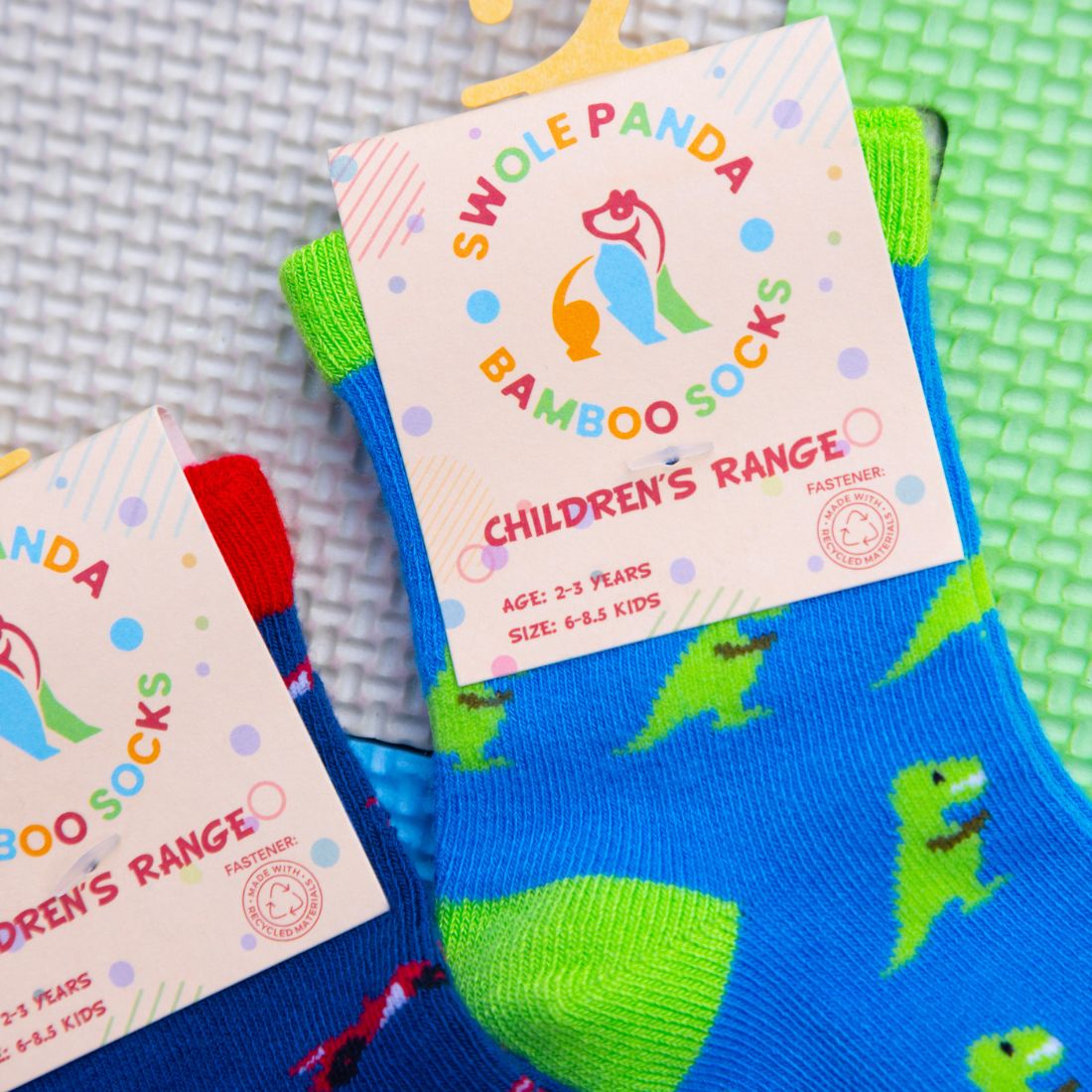 Swole Panda Children's T-Rex Bamboo Socks – Seamless & Breathable
