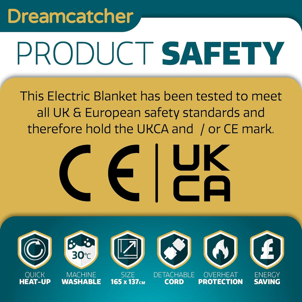 Dreamcatcher King Electric Blanket – 3 Heat Settings – Soft Polyester