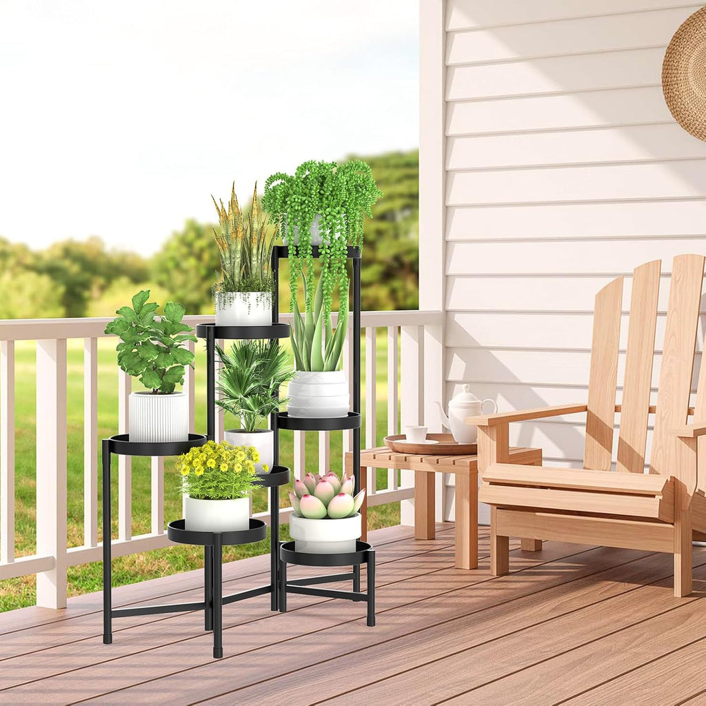 Massive Discounts 7 Tier Metal Plant Stand – Foldable Corner Shelf