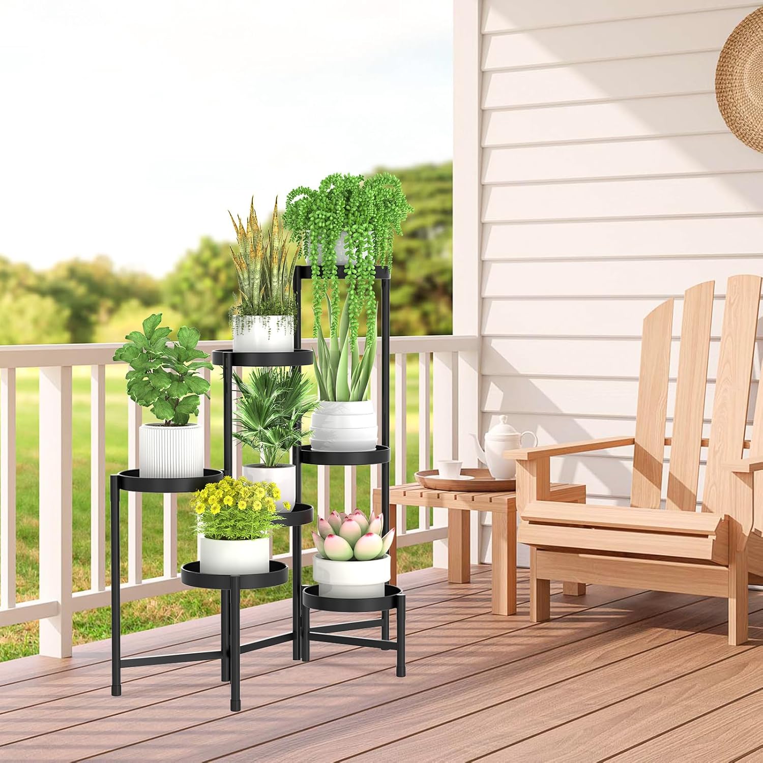 Massive Discounts 7 Tier Metal Plant Stand – Foldable Corner Shelf