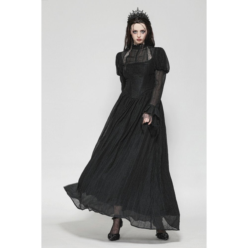 Dark in Love Harlow Gothic Lace Maxi Dress – Victorian Enchantress Style