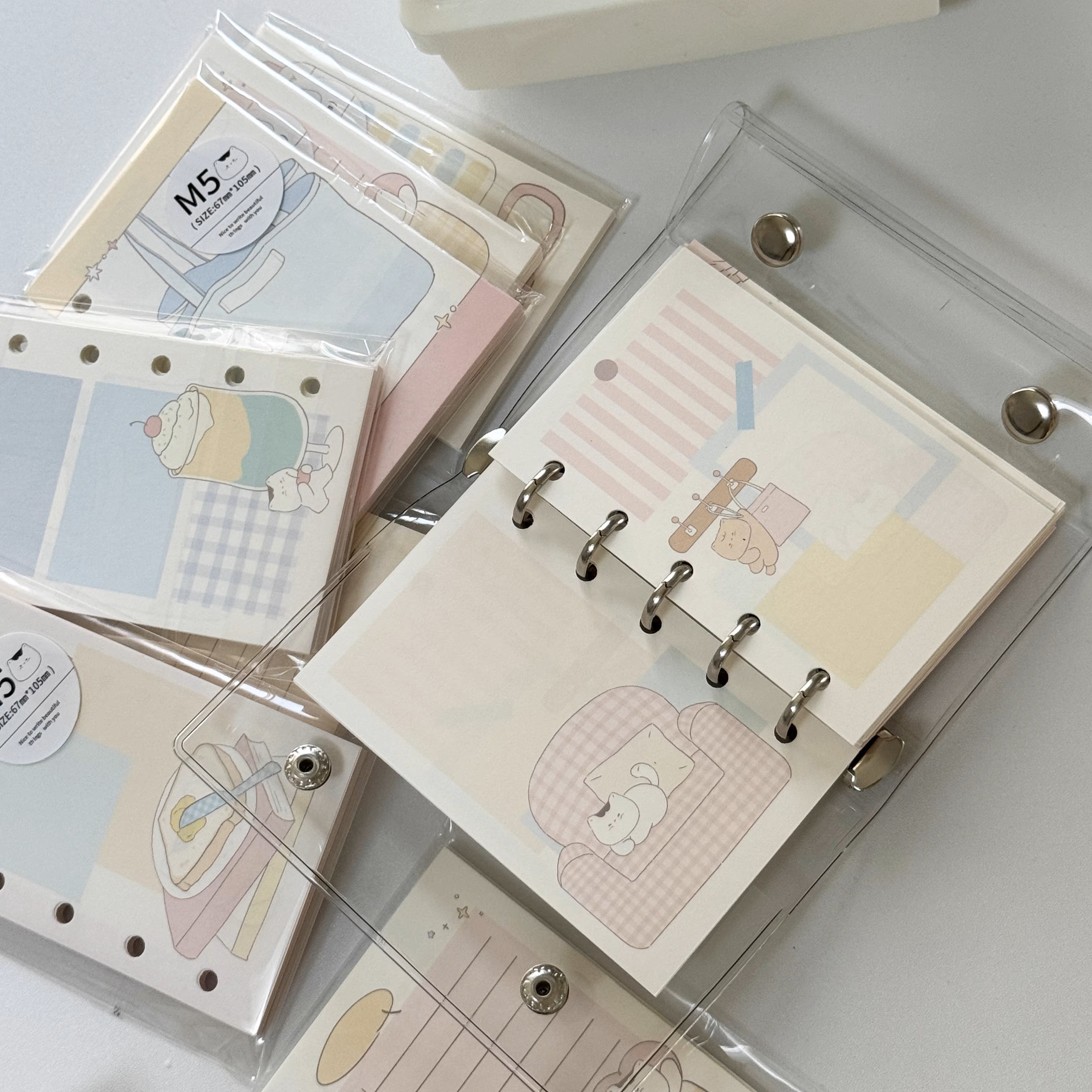 LuLuFun Studio Kitty Refill Paper – M5 Mini Size Cute Memo Notes (30ct)