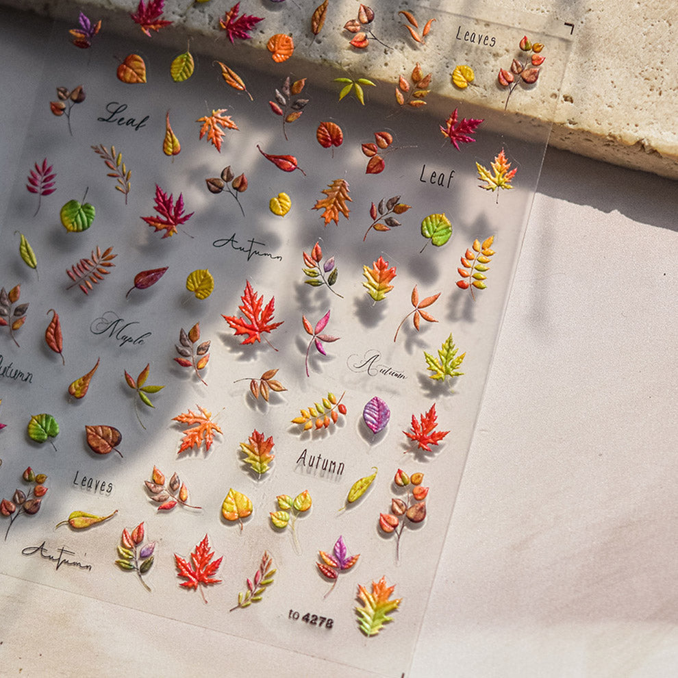 LuLuFun Studio Autumn Leaf 5D Nail Deco Stickers - Ultra-Thin 1 Sheet