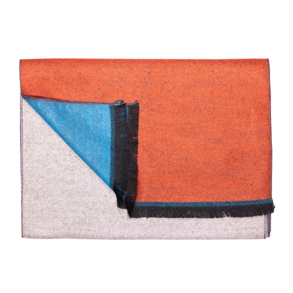 Swole Panda Bamboo Scarf – Orange, Blue & Grey Striped Neckwear