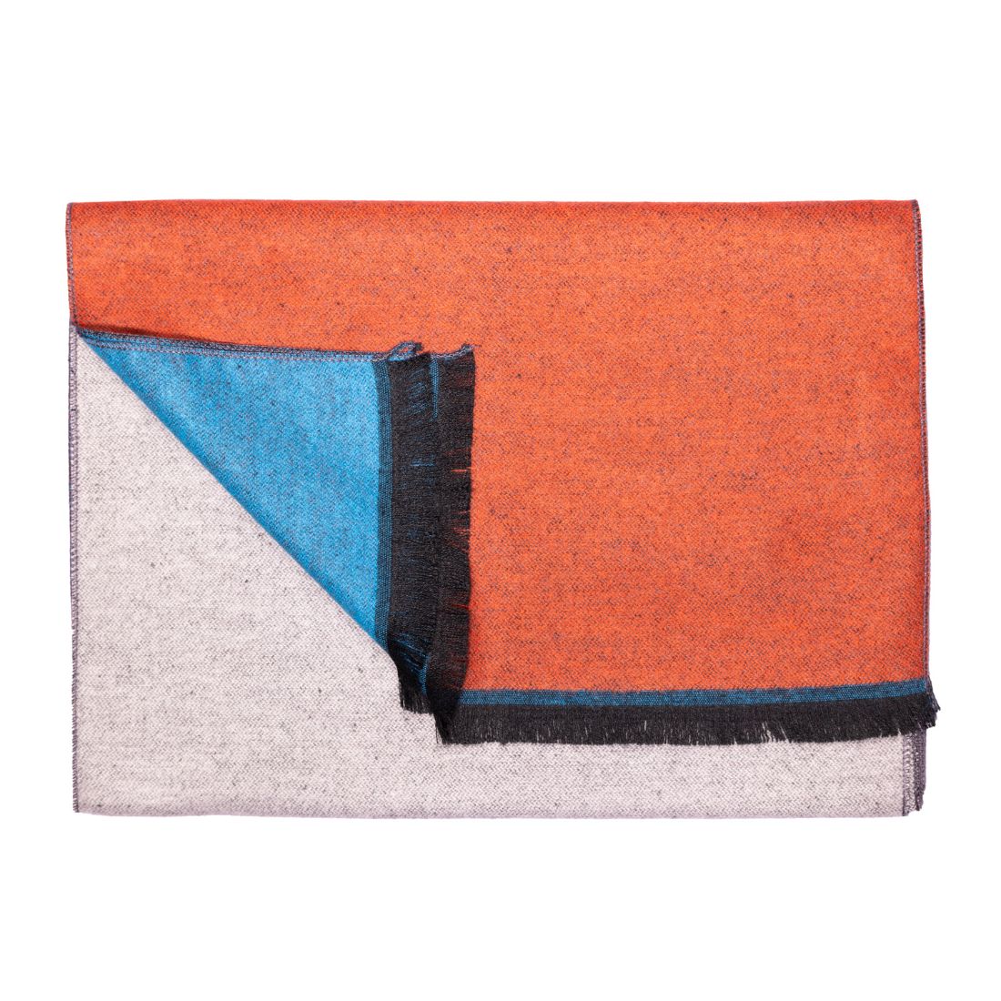 Swole Panda Bamboo Scarf – Orange, Blue & Grey Striped Neckwear