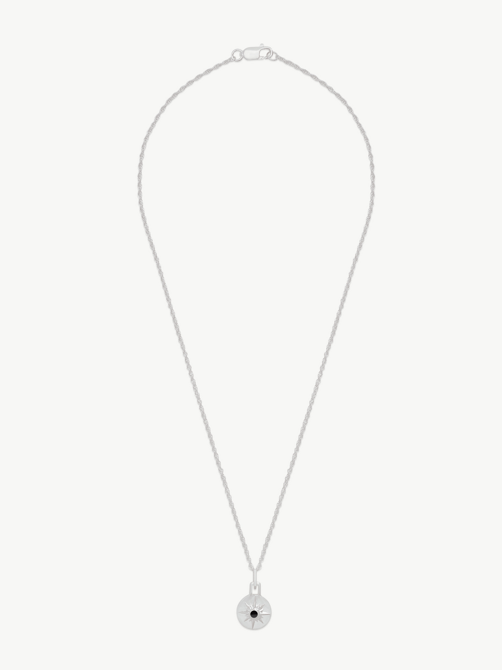 No More Nobody Astrid Recycled Sterling Silver Onyx Star Necklace - 16"