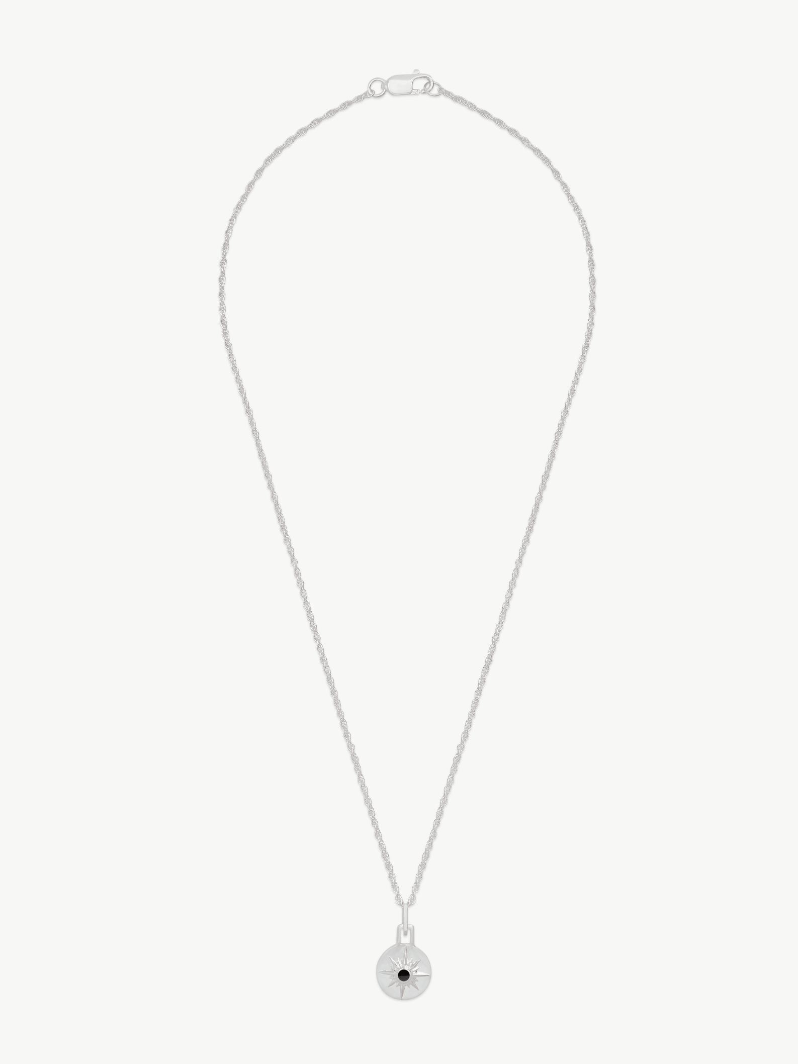 No More Nobody Astrid Recycled Sterling Silver Onyx Star Necklace - 16"