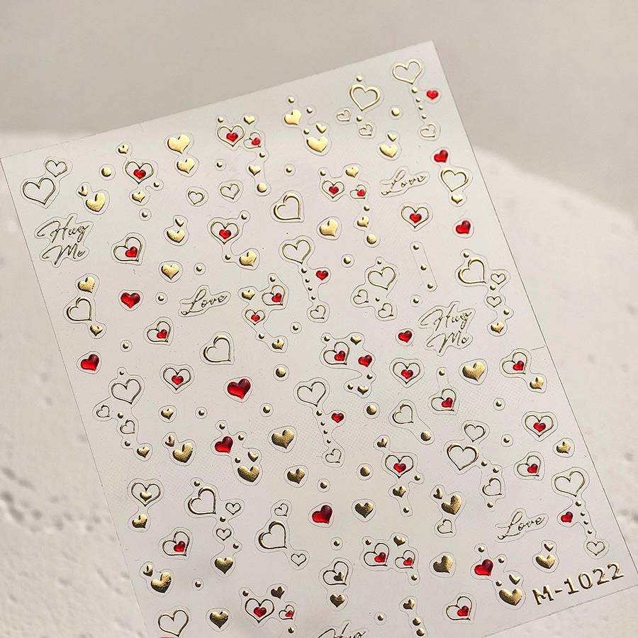 LuLuFun Studio Heart 5D Nail Deco Stickers - DIY Manicure Art Decals