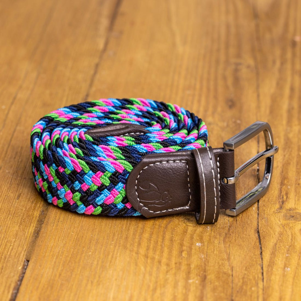 Swole Panda Neon Zigzag Woven Belt | Recycled Elasticated Sustainable Belt