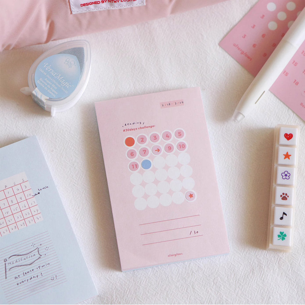 Habit Tracker Memo Note Pad by LuLuFun Studio - 60 Sheets, 105x67mm
