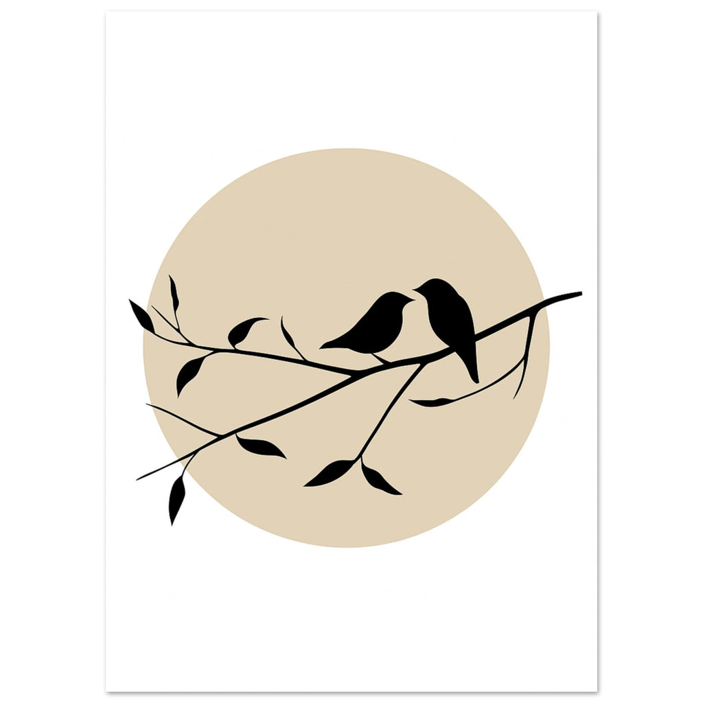 Bird Silhouette Poster – Minimalist Wall Art with Setting Sun | Nature Decor Gift