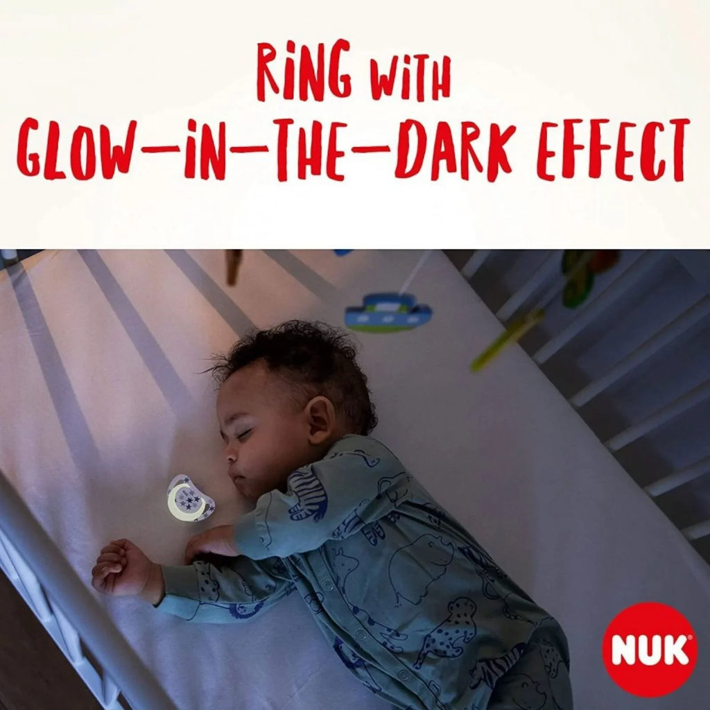 NUK Star Day & Night Soother 18-36 months Pack of 2 - Blue