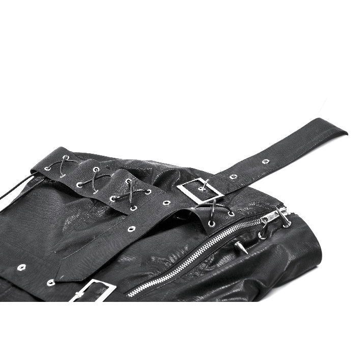 Dark in Love Vespera Spiked Faux Leather One-Shoulder Corset Top