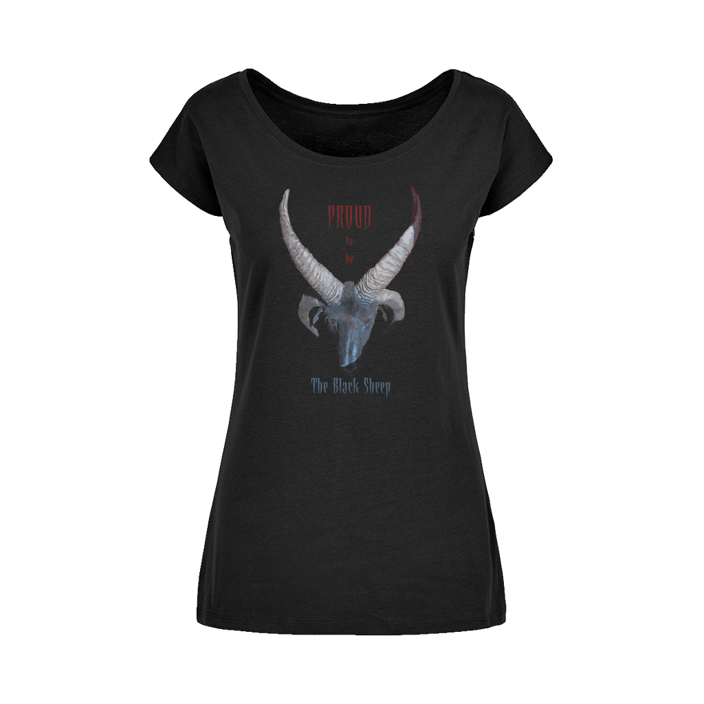 Kate's Clothing Black Sheep Wide Neck Cotton T-Shirt | Gothic Style