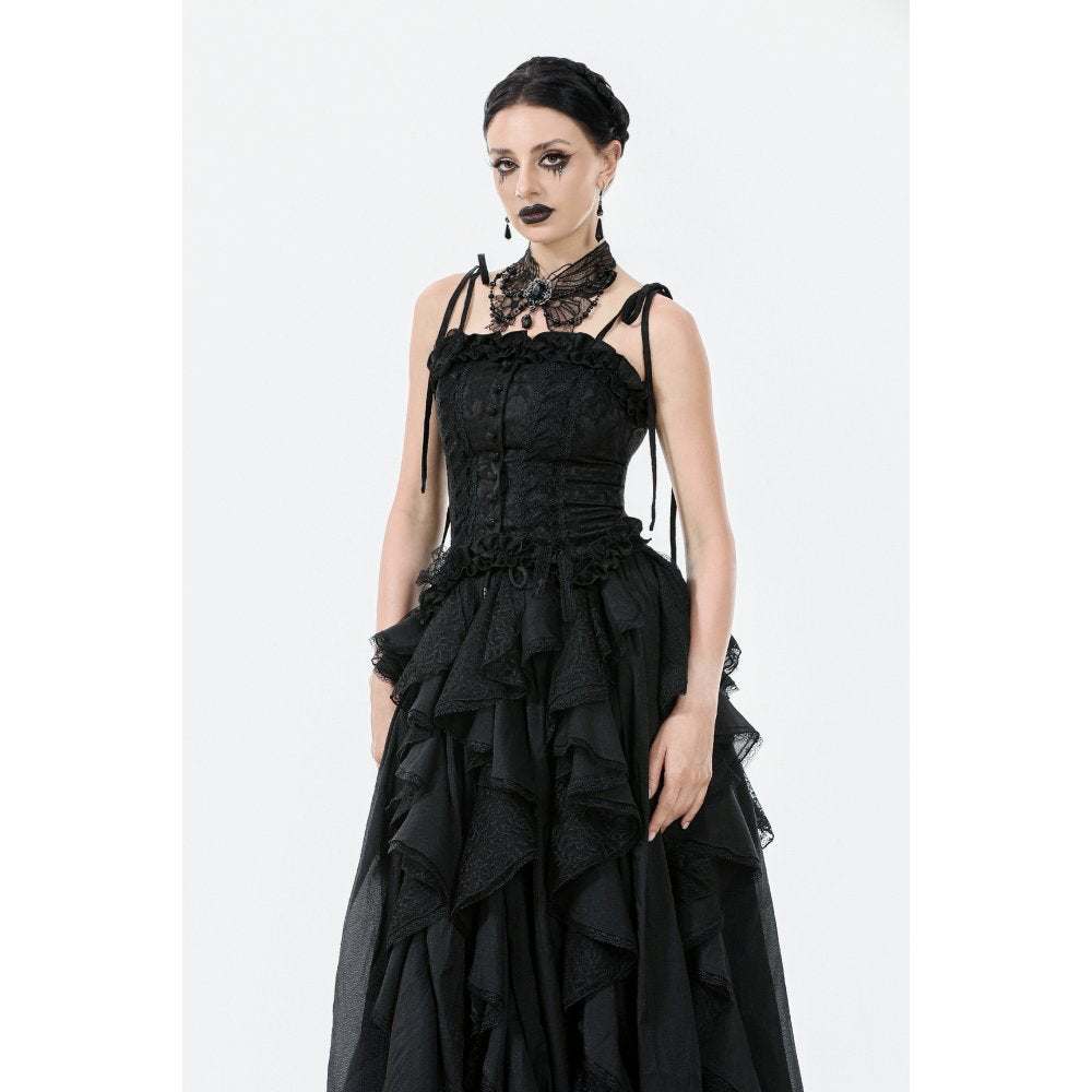 Dark in Love Lysandra Butterfly Lace Beaded Collar | Gothic Gem Drop