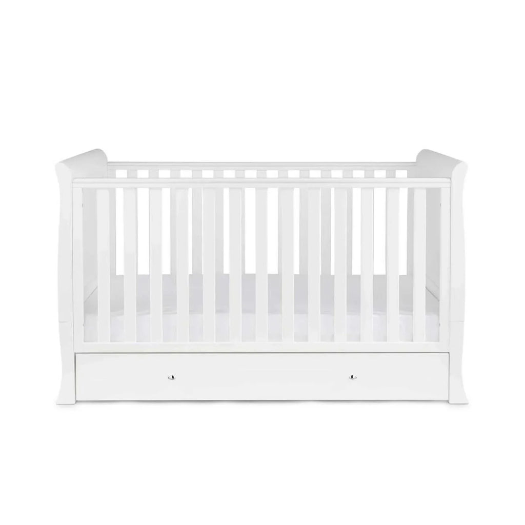 Ickle Bubba Snowdon Classic Cot Bed White - Premium Pocket Sprung Mattress